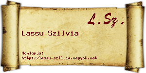 Lassu Szilvia névjegykártya
